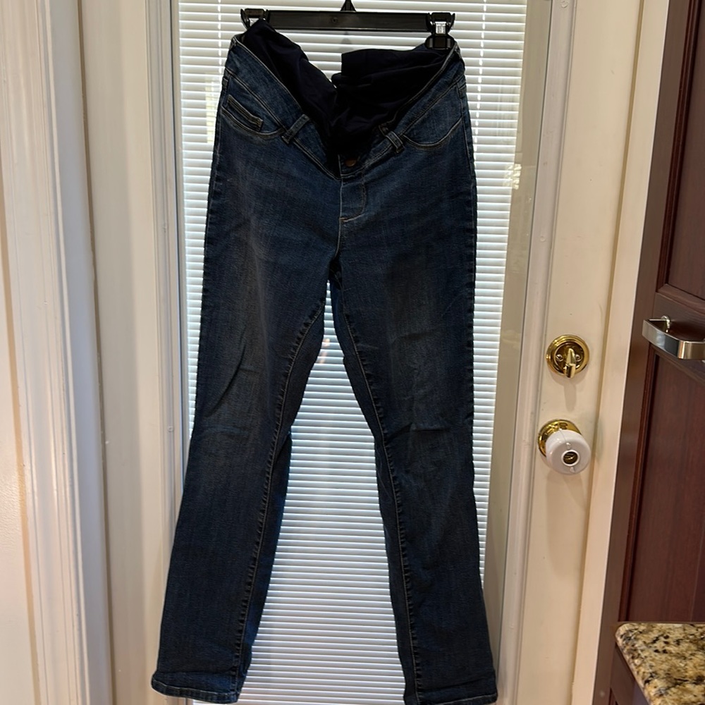 Seraphine Dark Wash Straight Leg Maternity Jeans size 8